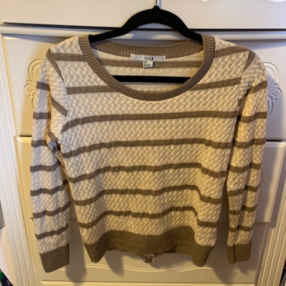 Brown striped, knit sweater